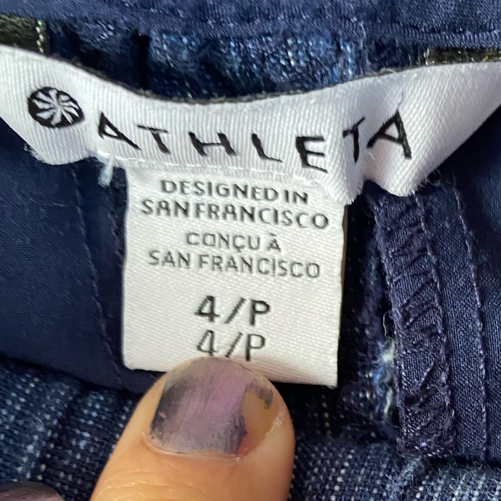 ATHLETA Cabo 100% Linen Wide Leg Pants Chambray Blue Petite 4P - Picture 8 of 9